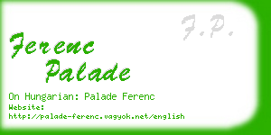 ferenc palade business card